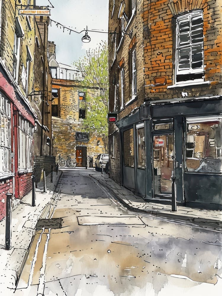 Greenwich London Borough   Street Watercolour 2
