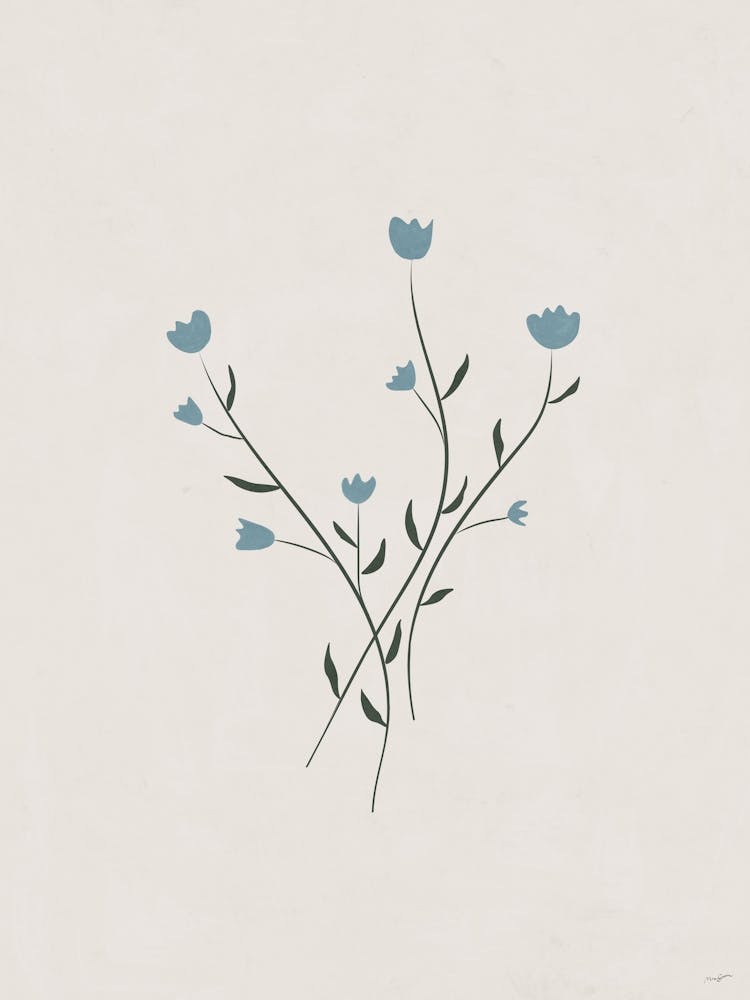 Botanic Blue Flowers