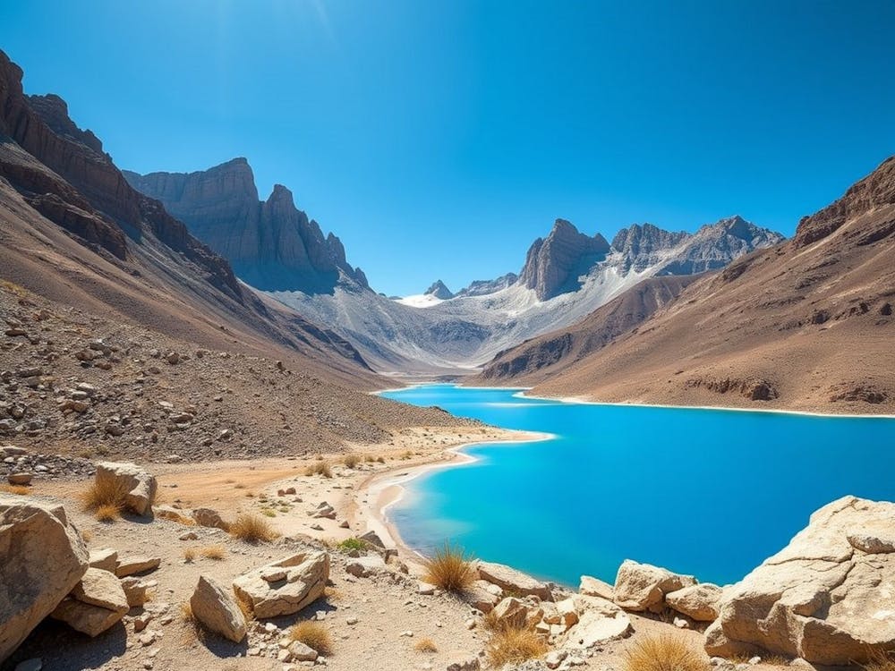 Lac Bleu Dans Les Montagnes