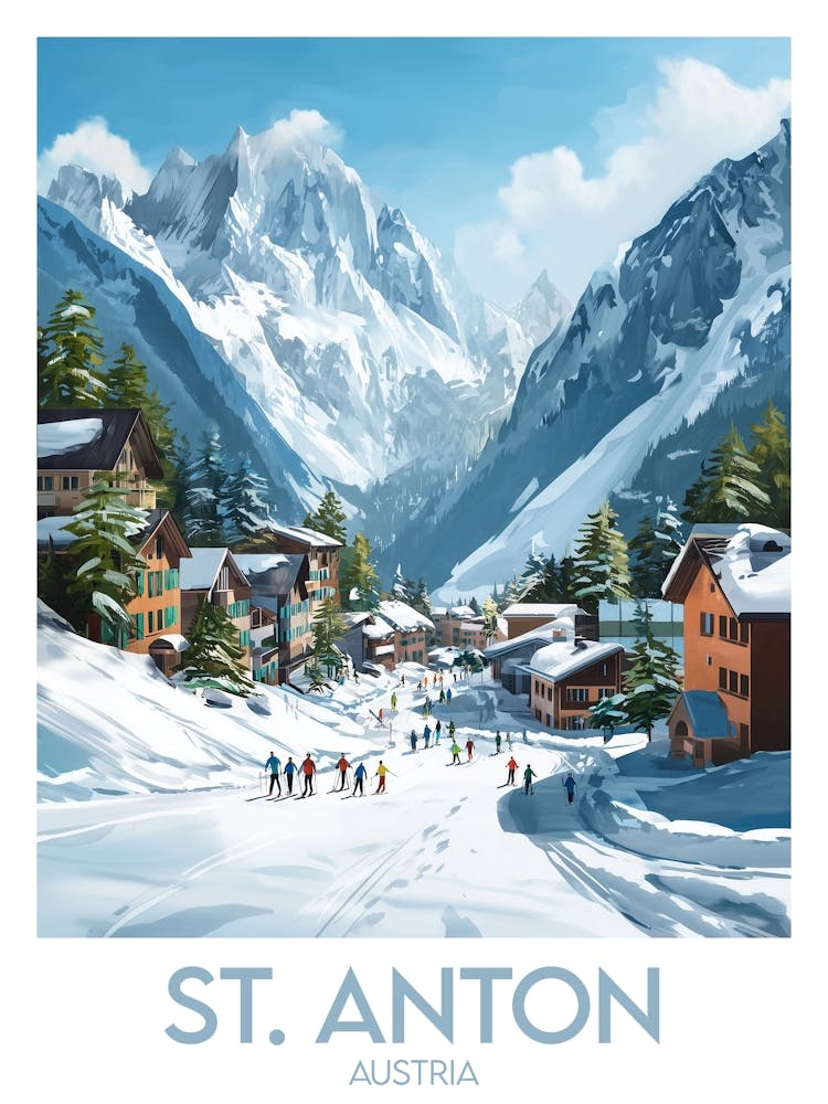 Affiche de voyage St Anton