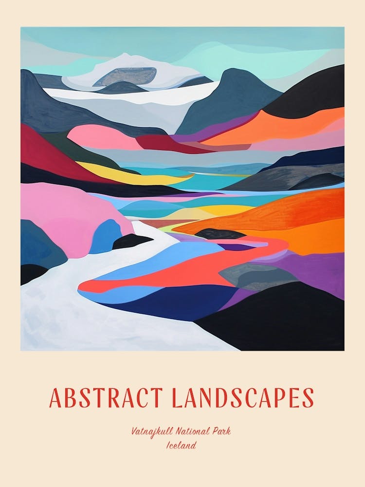 Colourful Abstract Vatnajkull National Park Iceland 2 Poster