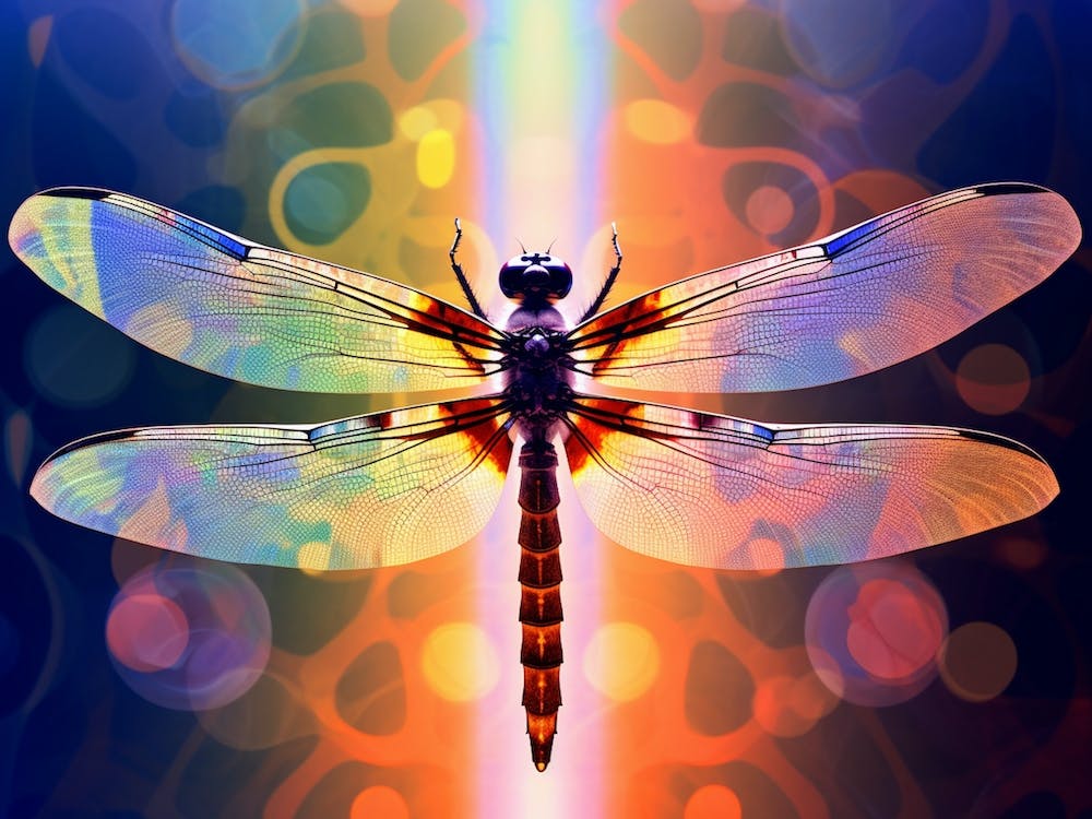 Libelle Common Whitetail Plathemis Illustration Vintage Farbenfroh