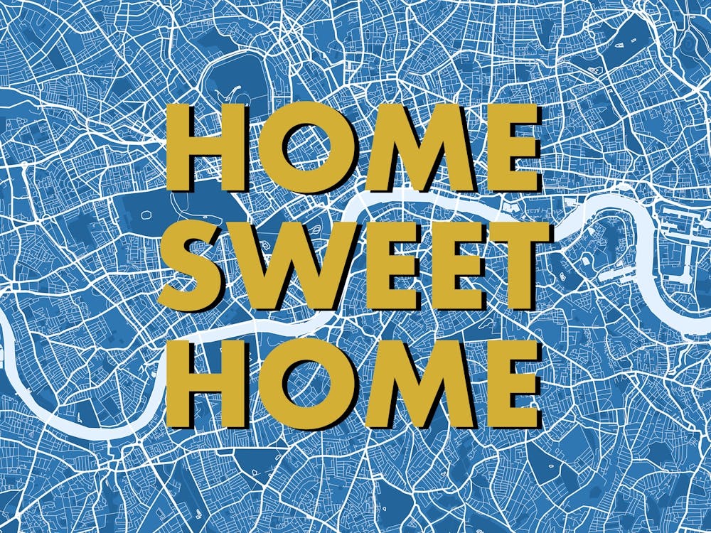 Home Sweet Home London Blue Print