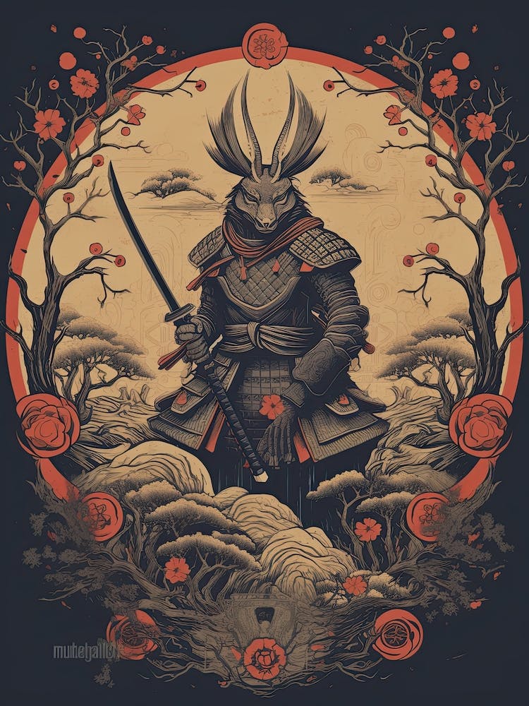 Samurai Tsuba Style Illustration 5