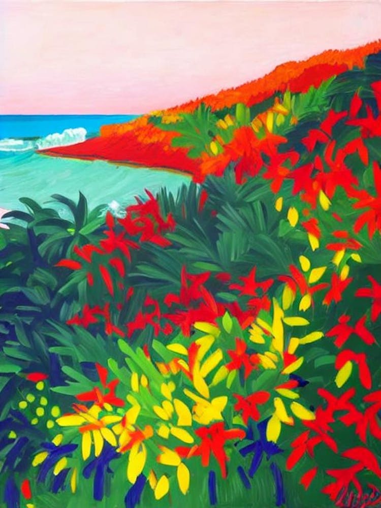El Yunque Beach, Puerto Rico Hockney Style