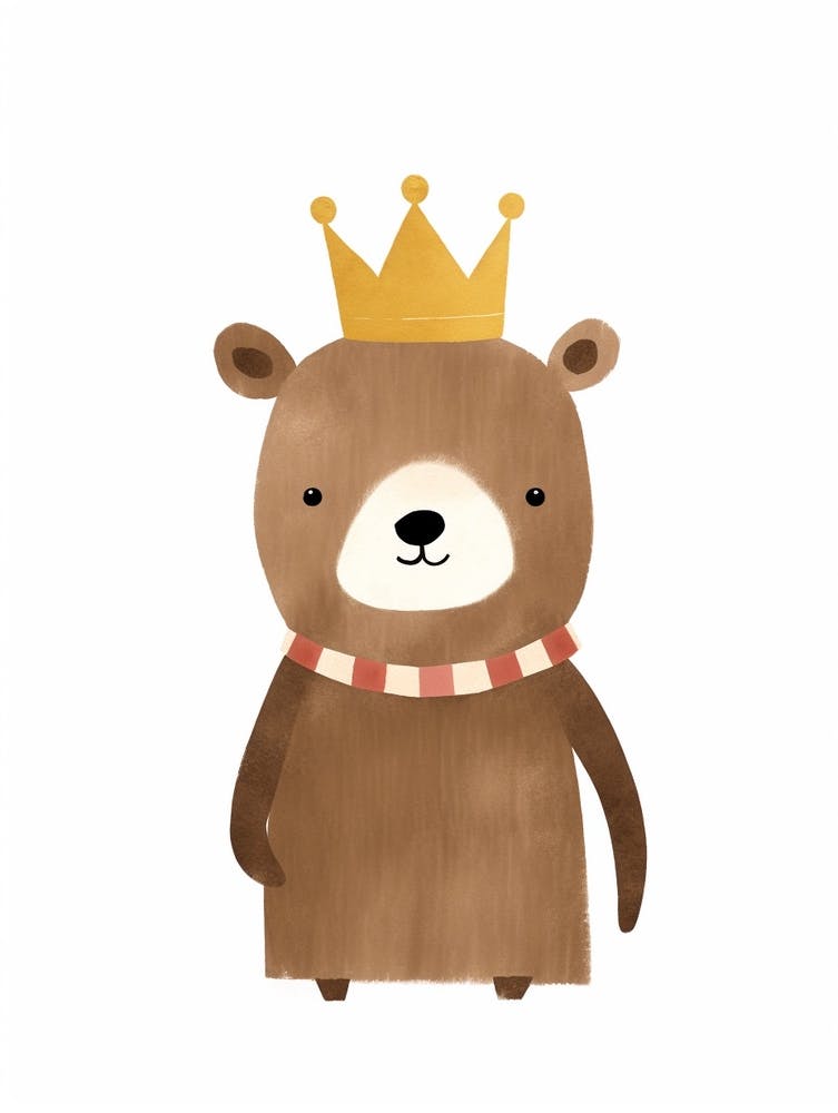 Little Brown Bear 6 Wearing A Crown