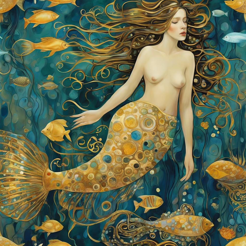 Mermaid in Style of Klimt