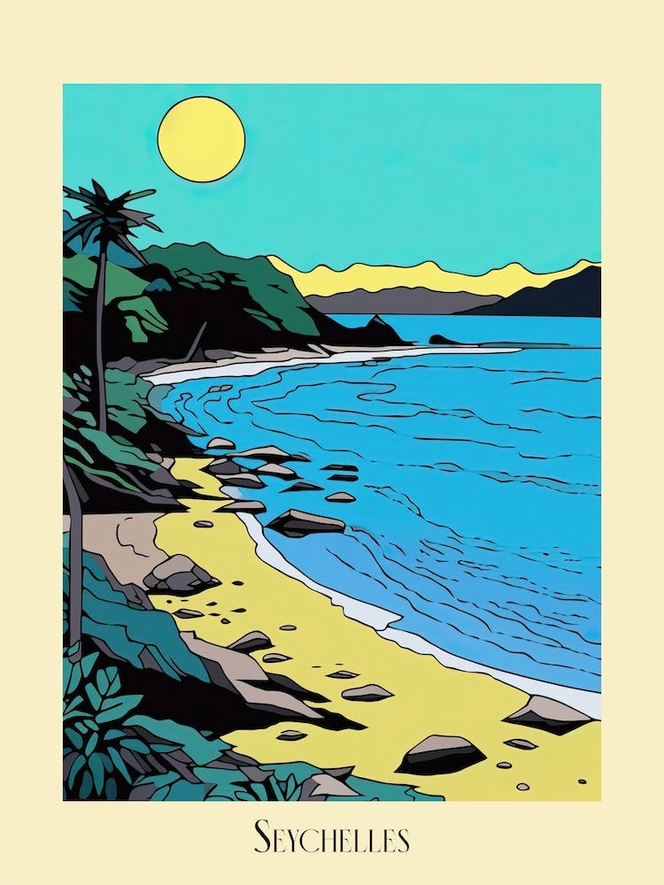Poster Of Minimal Design Style Of Seychelles 4