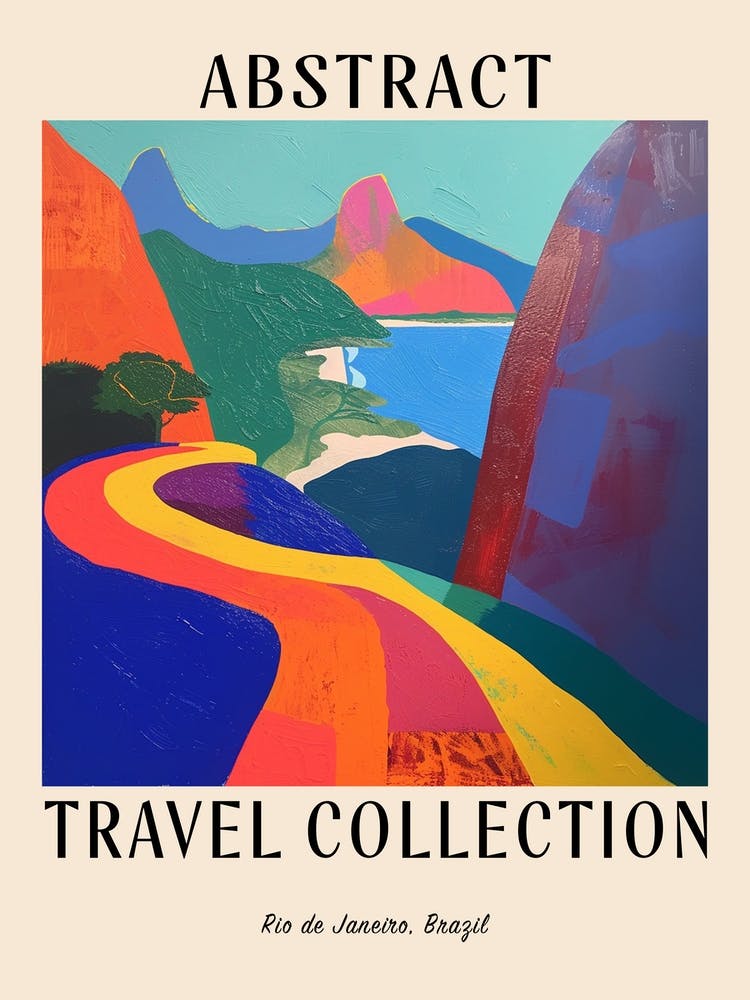 Abstract Travel Collection Poster Rio De Janeiro Brazil 3