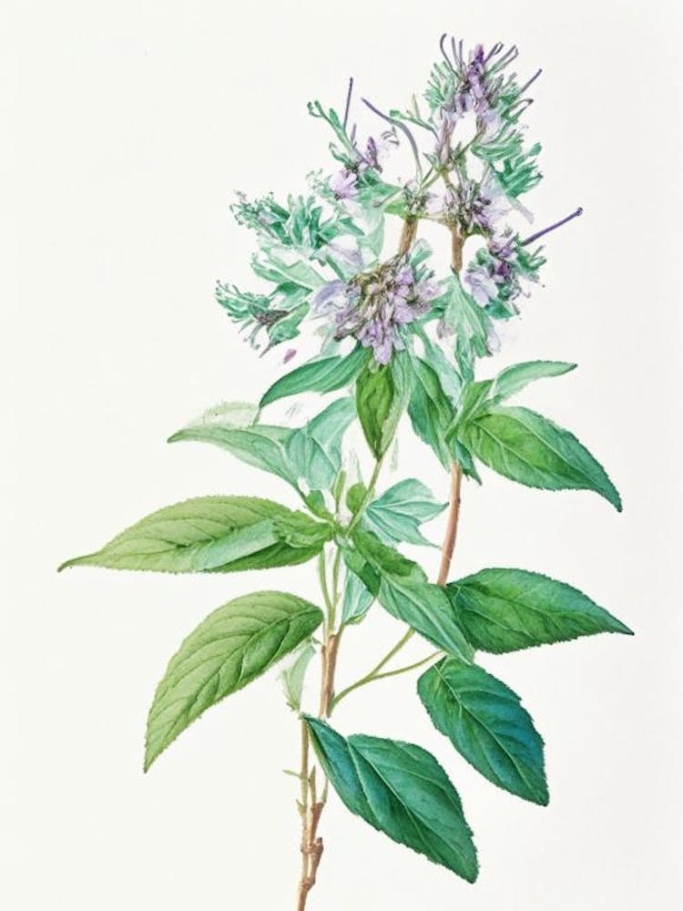Mountain Mint Wildflower Watercolour