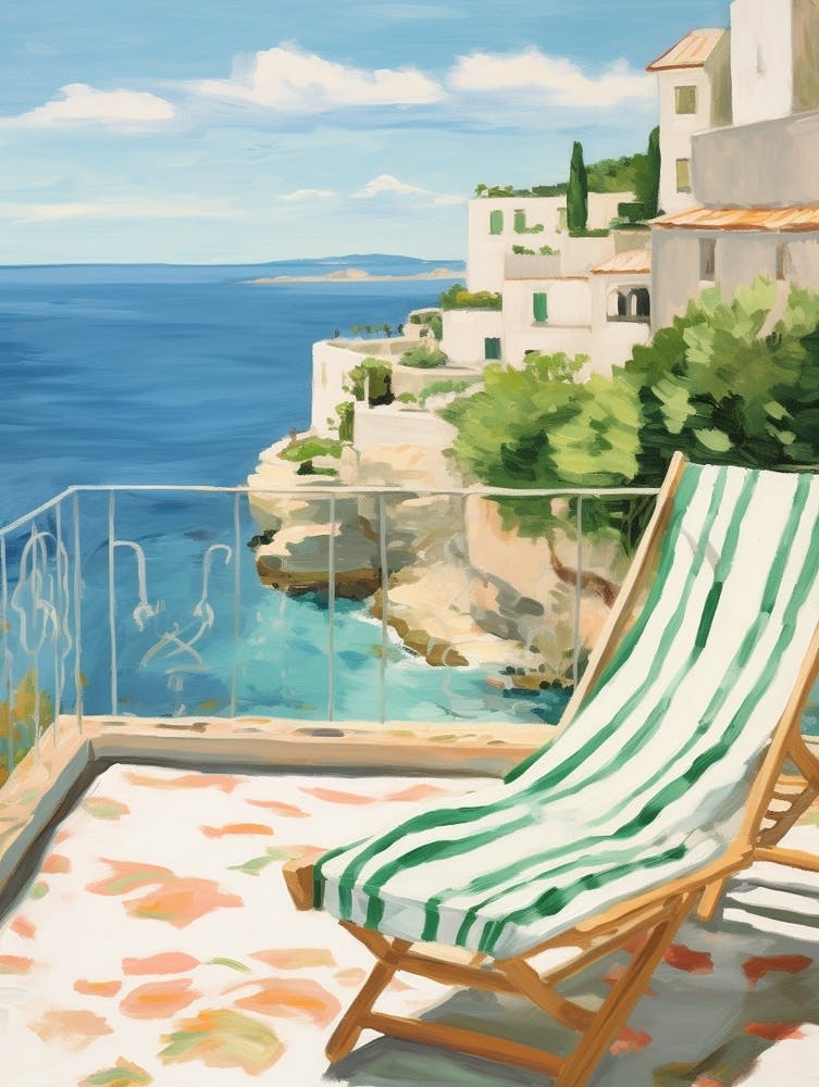 Sun Lounger By The Pool In Polignano A Mare Italy