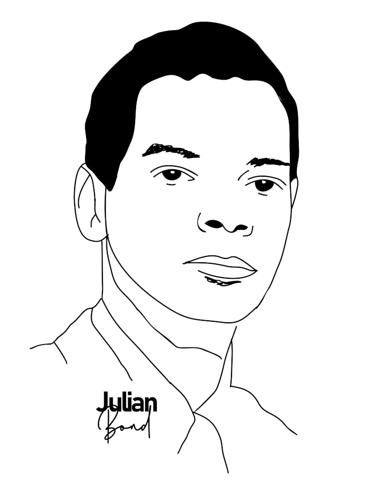 Julian Bond American Activist Legend in Line Art