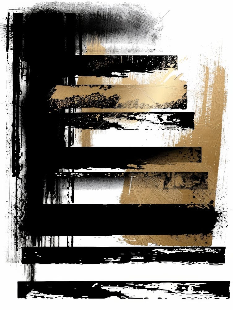 Abstract Black And Gold Painting 65