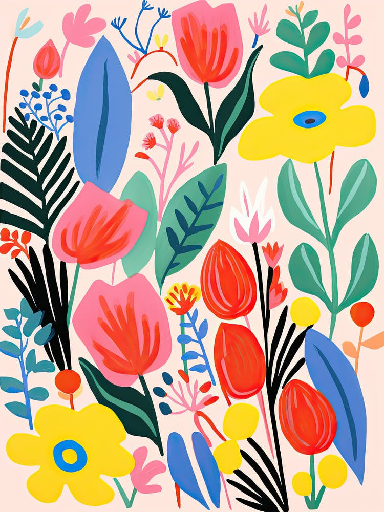 Flowers 15, Matisse style, Floral