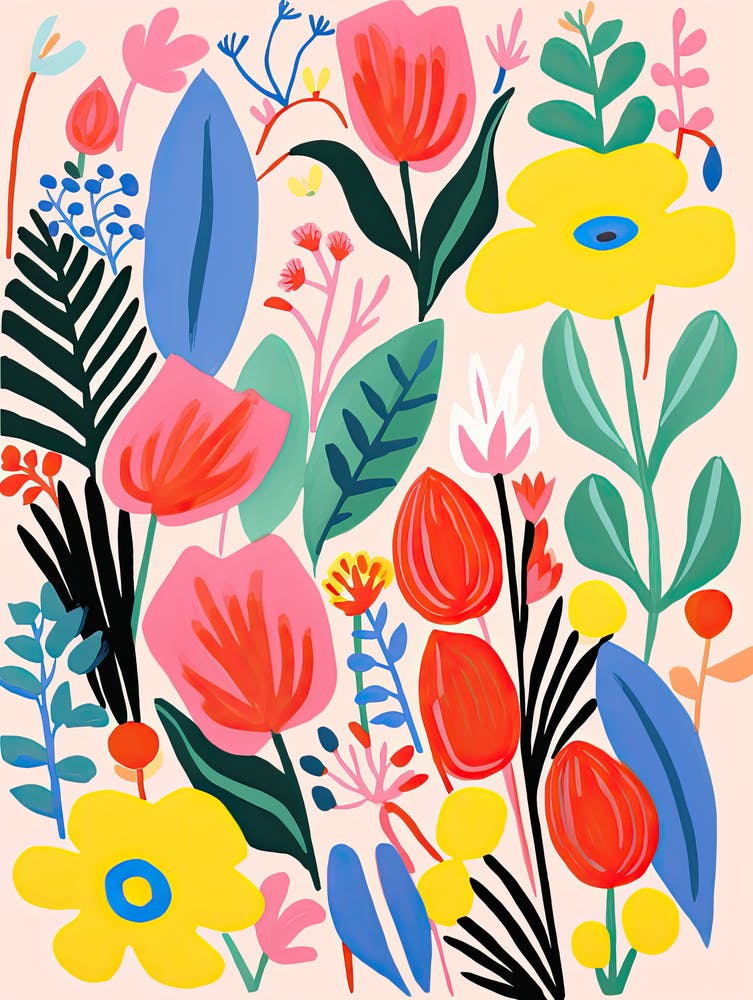 Flowers 15, Matisse style, Floral
