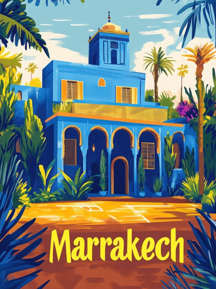 Aihrgdesign A Retro Travel Poster For Marrakech 1