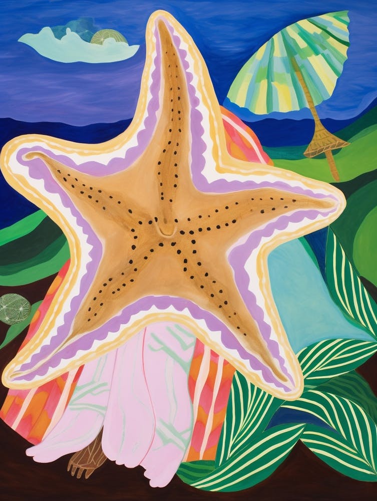 Peinture Animale Maximaliste Étoile de Mer 2