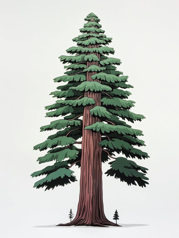 Redwood Tree Pixel Illustration 2