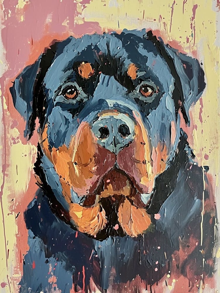 Rottweiler Acrylic Painting 4