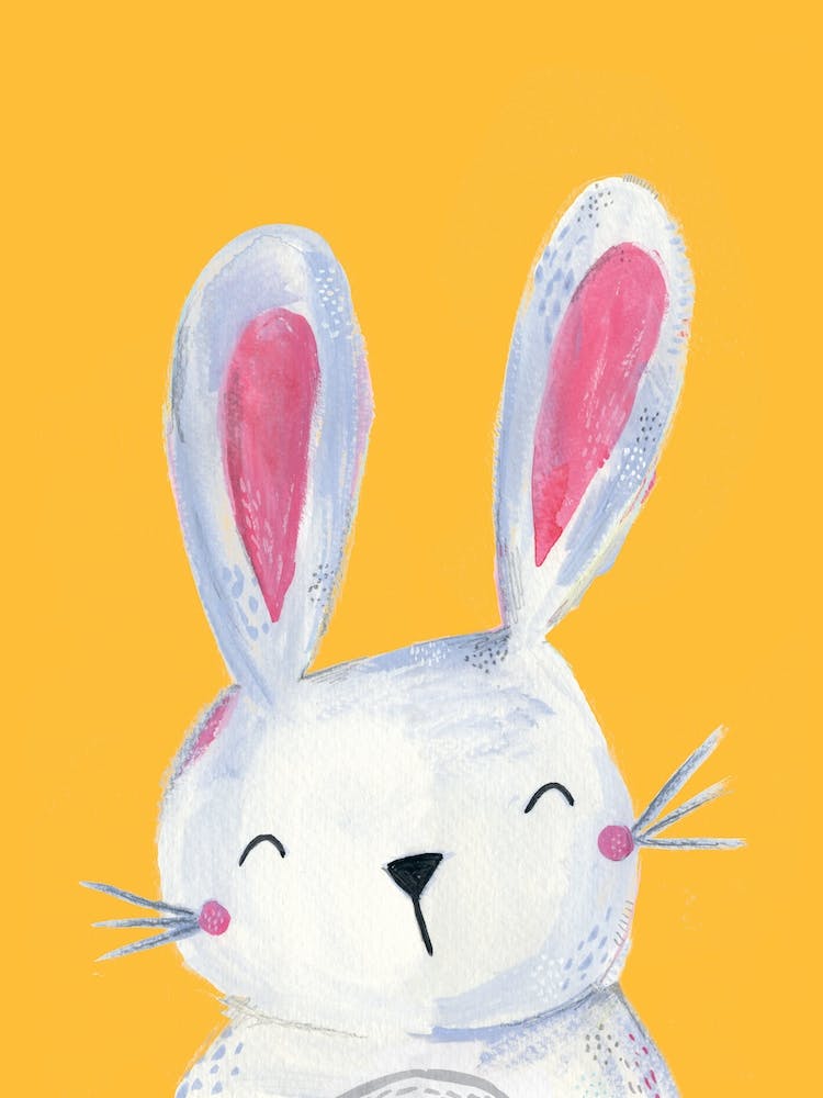 Woodland Bunny On Yellow