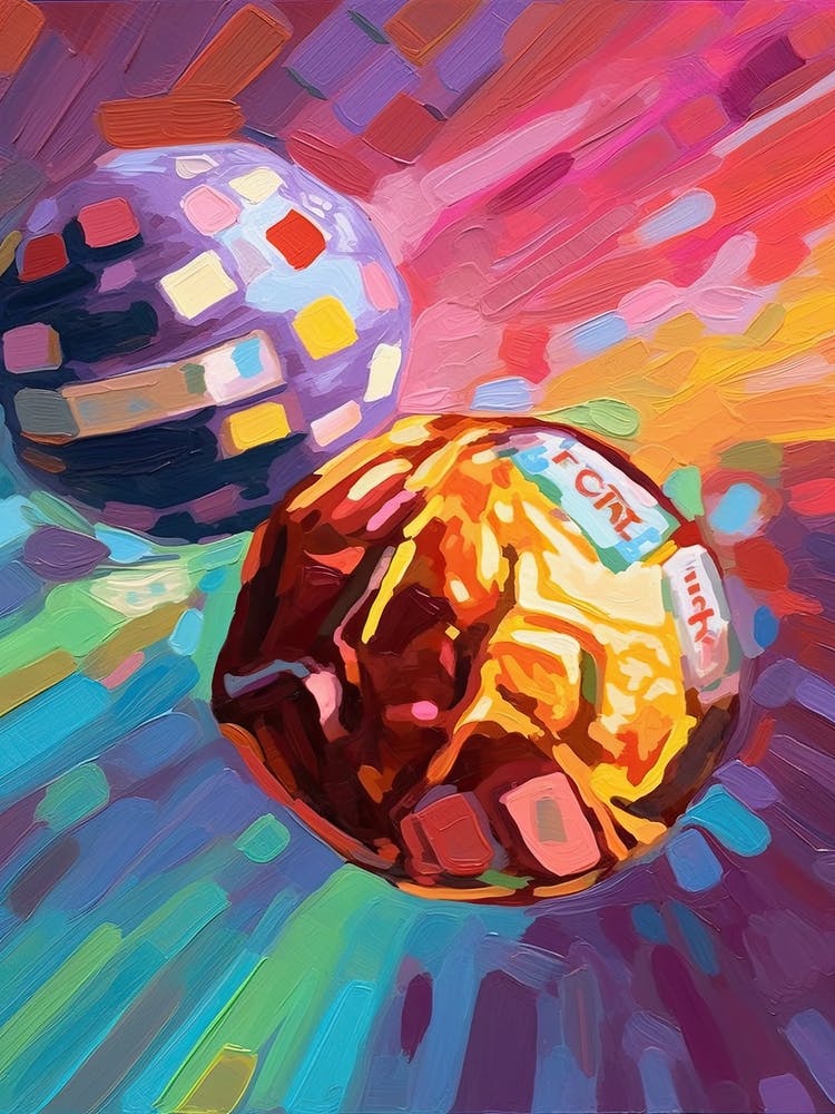 Disco Balls Oil Painting 3