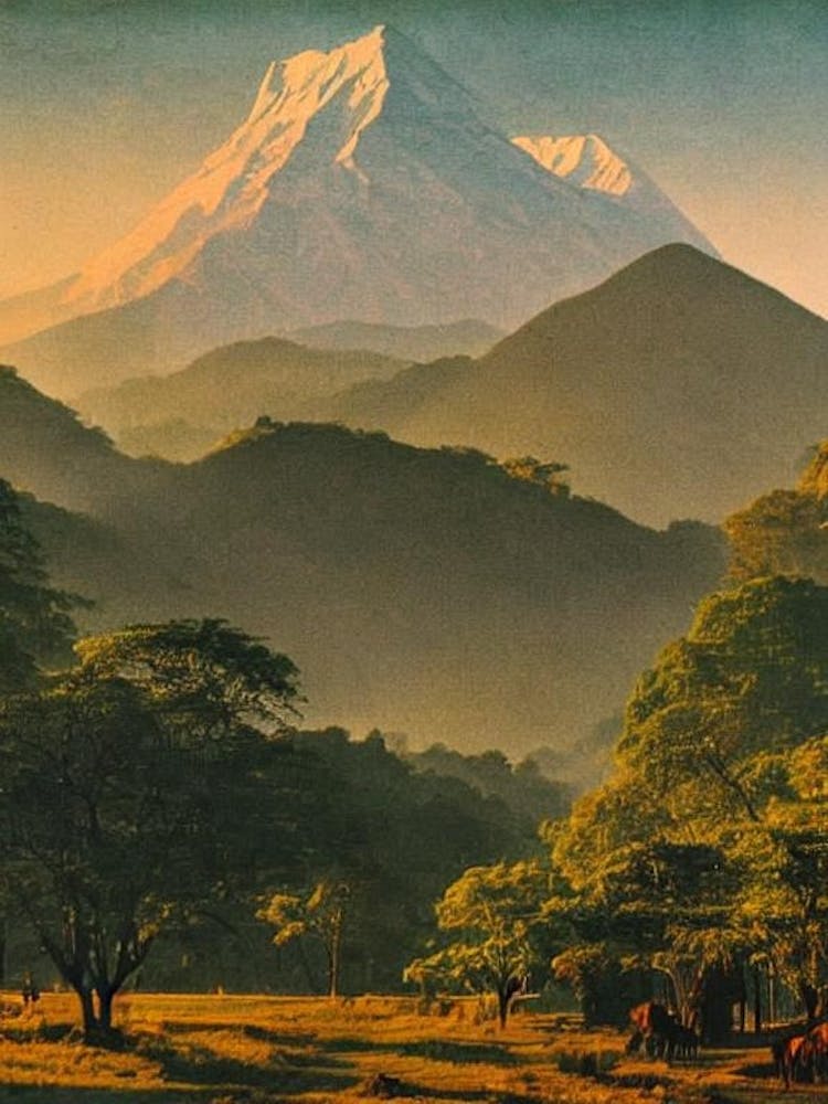 Chitwan National Park 2 Nepal Vintage Poster