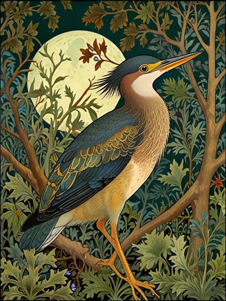 William Morris Heron At Night 2