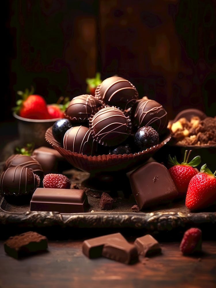 Chocolates And Berries sweet food