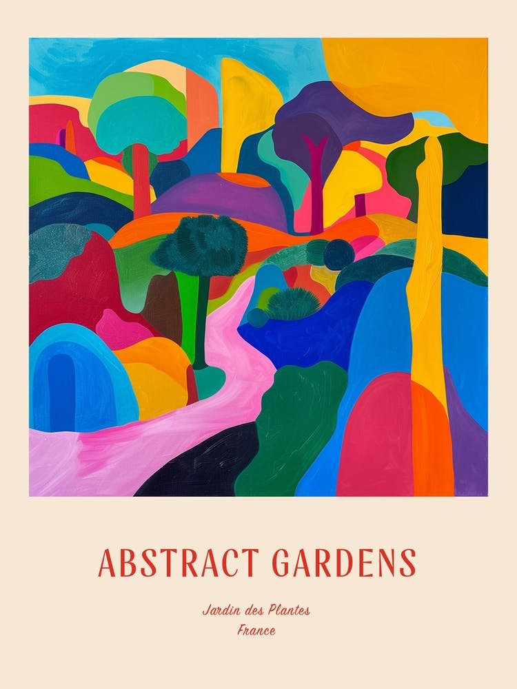 Colourful Gardens Jardin Des Plantes France 2 Red Poster