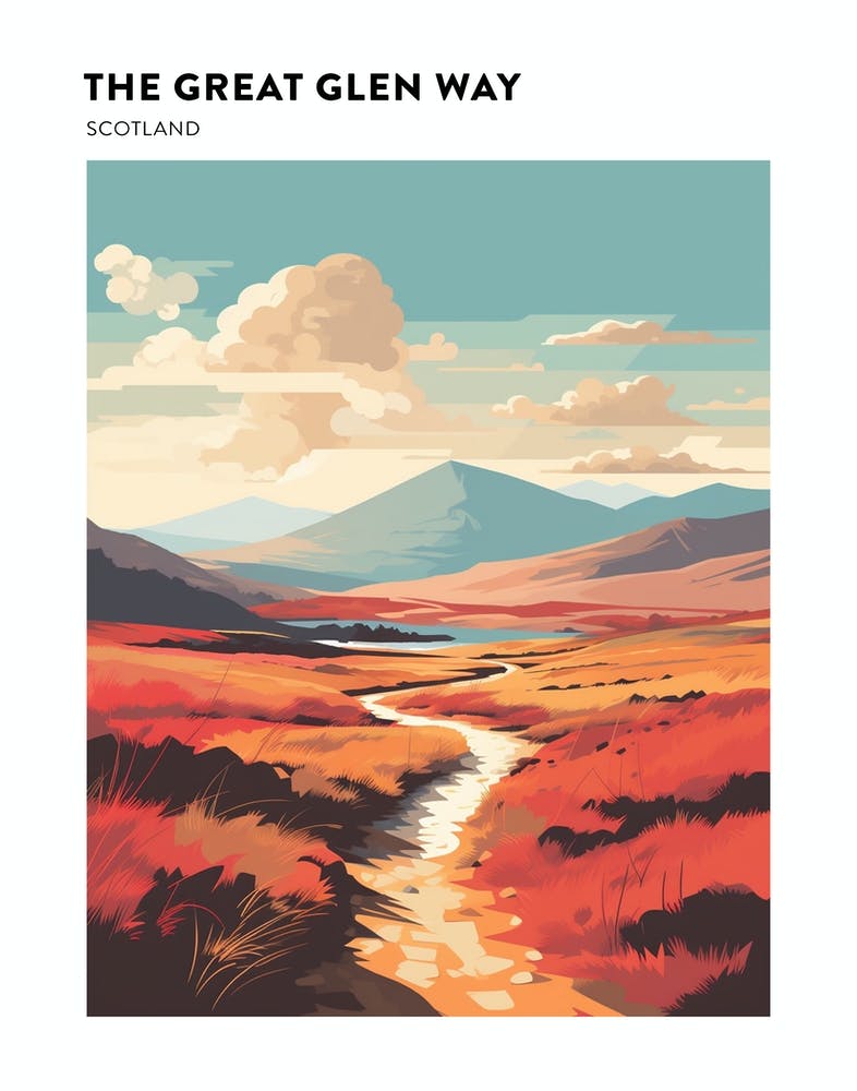 The Great Glen Way Scotland 7 Hiking Trail Landscape Poster
