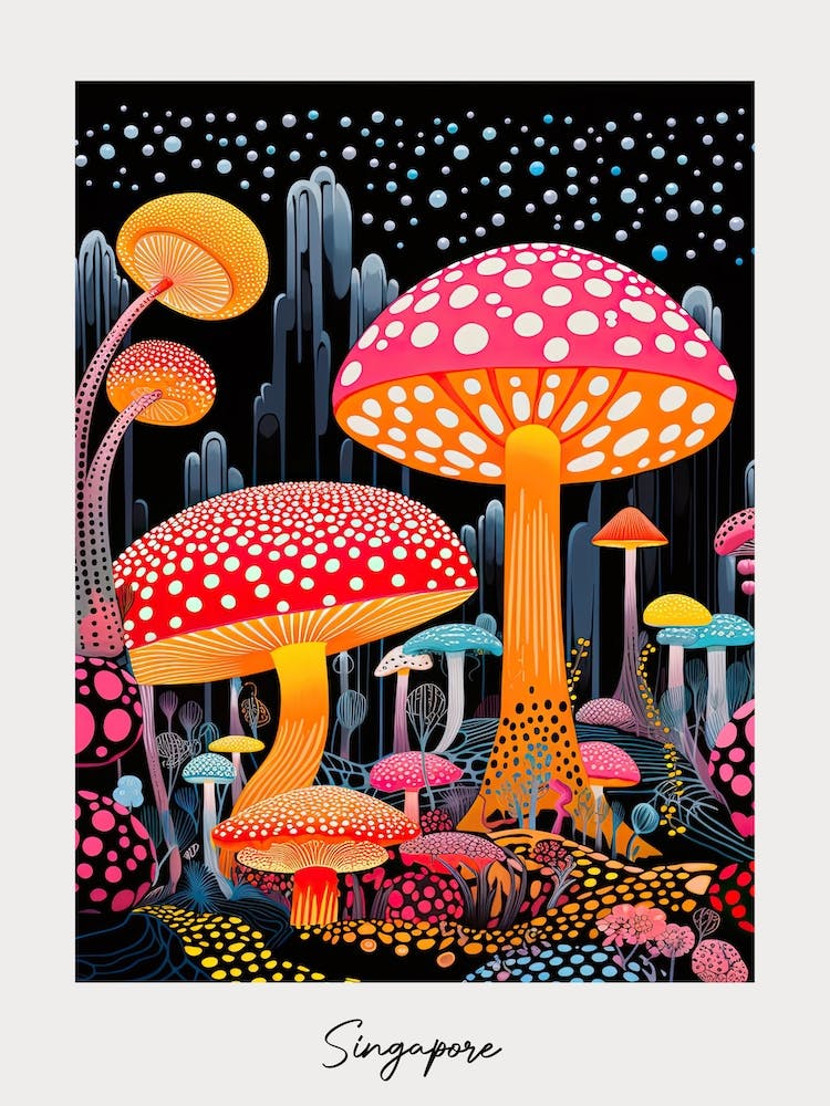 Poster Of Singapore, Illustration In The Style Of Pop Art 1