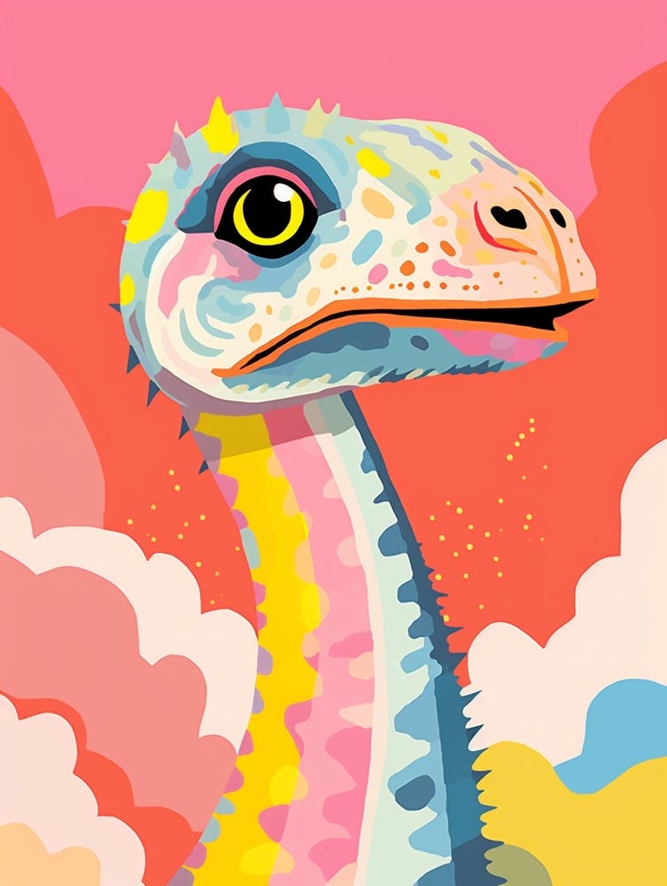 Colourful Dinosaur Gallimimus