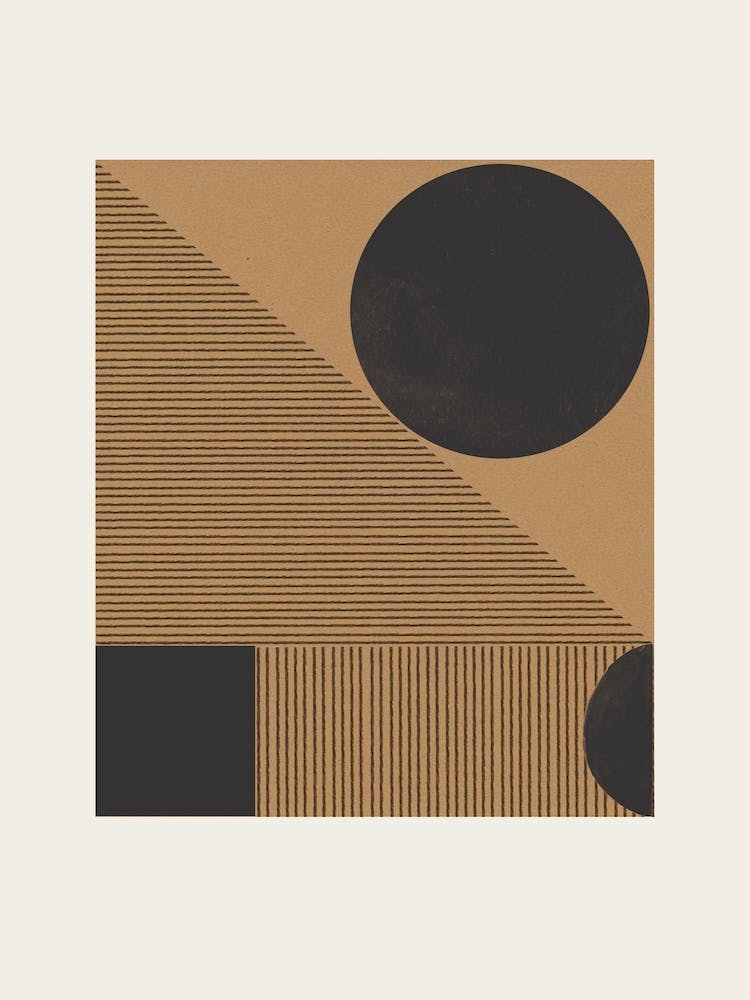 Retro Geometric Objects, Mid Century Modern Art, Minimalist Trending Graphic Art