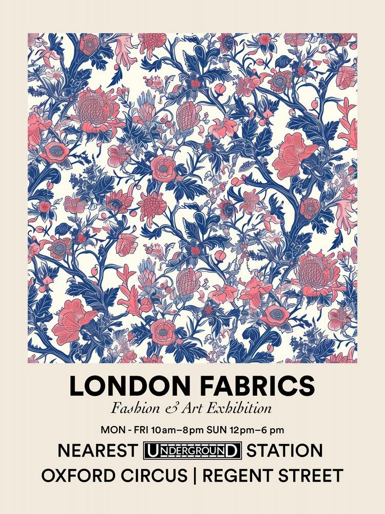 Poster Lavender Loom London Fabrics Floral Pattern 3