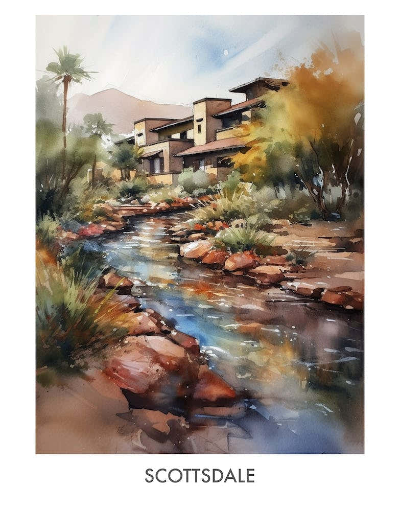 Scottsdale Watercolor 4travel Poster