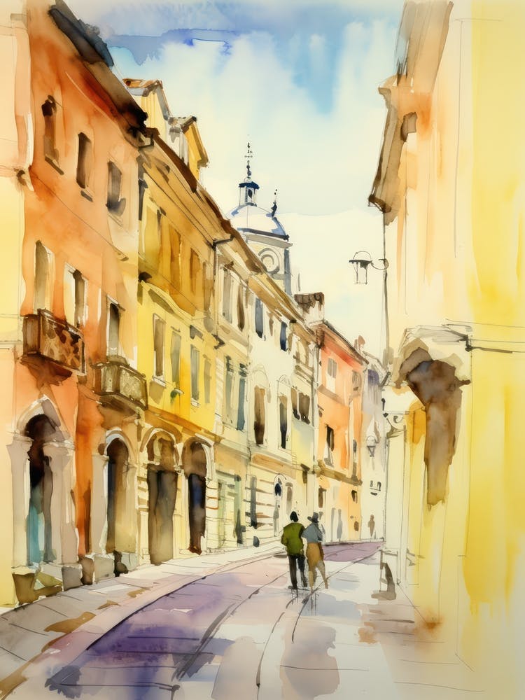 Vicenza, Italy Watercolour Streets 1