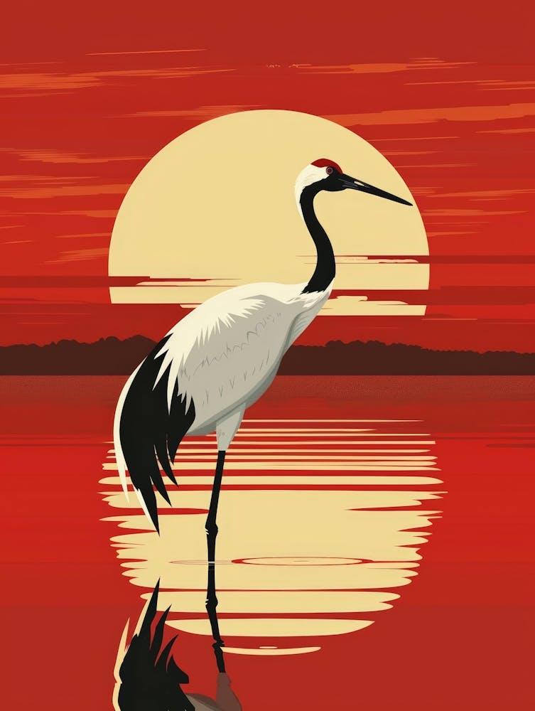 Crane At Sunset