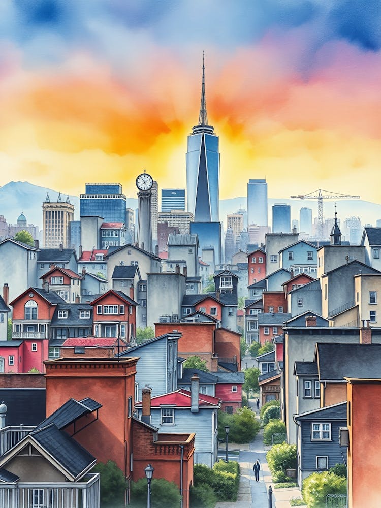 Hong Kong City At Sunset