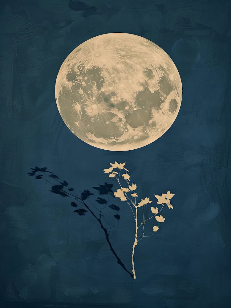 Moon And Flowers