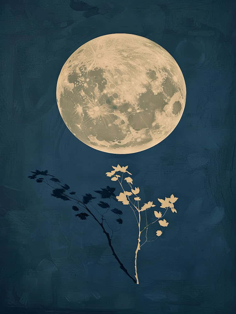 Moon And Flowers