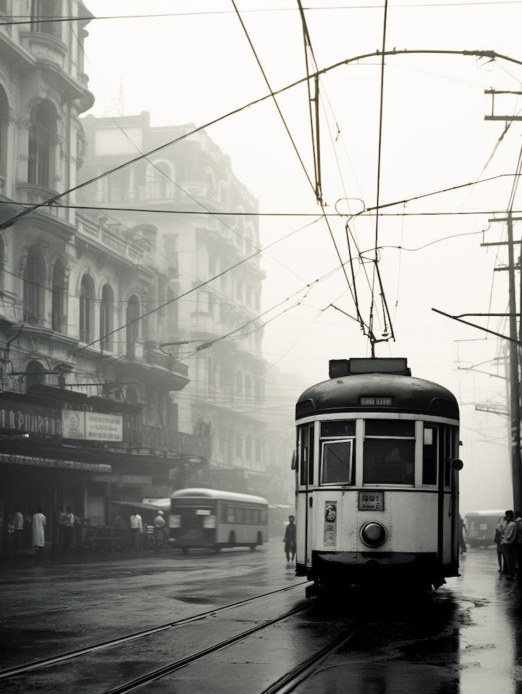 Kolkata, India, Black And White Old Photo 4