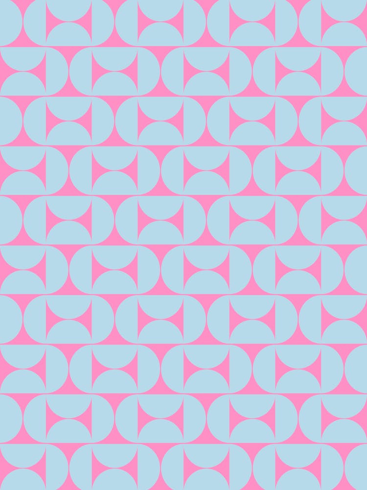 Mid Century Pink And Blue