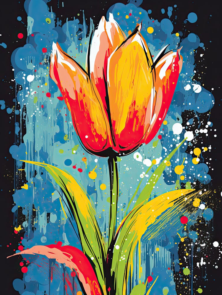 Tulip Tango: A Symphony in Neo-Expressionism