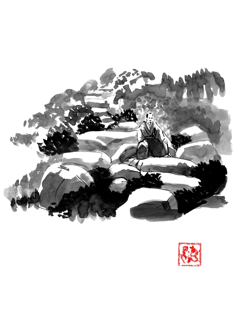 Samurai Waiting On Stones