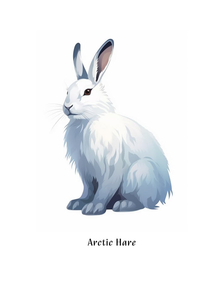 Arctic Hare Kids Animal Poster