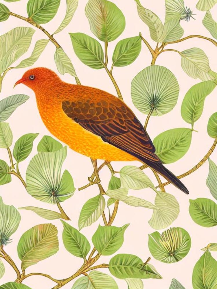 Kiwi William Morris Style Bird