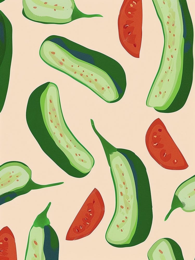 Zucchini Pattern Illustration 2
