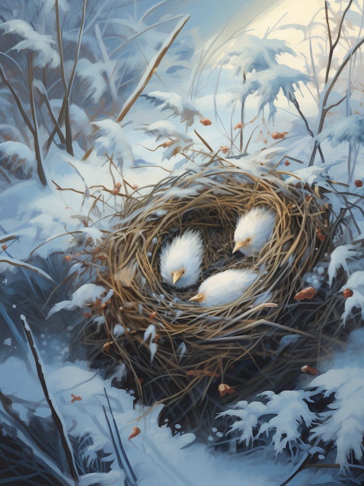Birds In Nest Winter 2