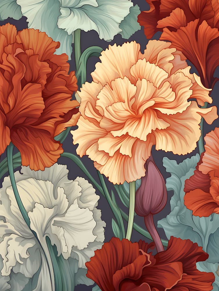 Carnations Seamless Pattern