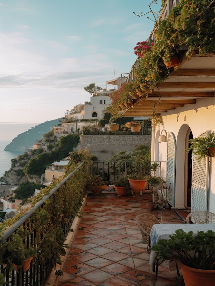 Positano Terrace Summer Vintage Photography